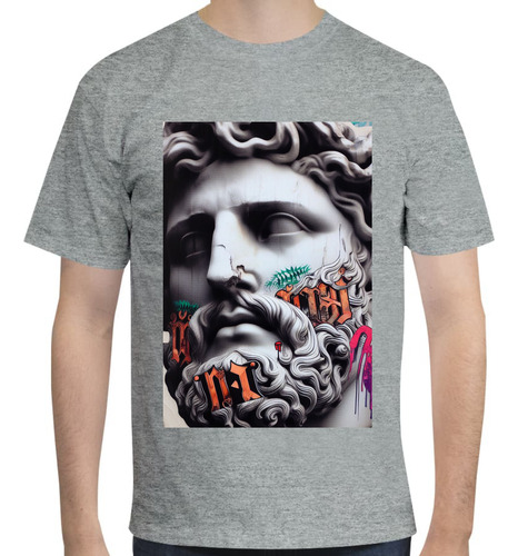 Playera Diseño Grafitti Escultura Griega Rostro - Moda