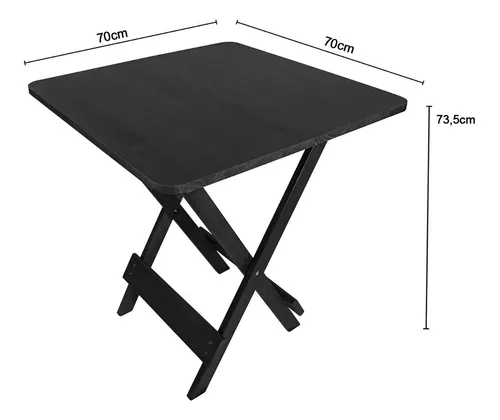 Jogo De Mesa 70x70 Dobrável C/ 4 Cadeiras Madeira Maciça Bar