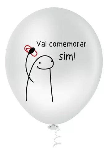 Balão Flork Meme 9 Branco c/25 un