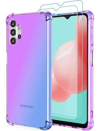 Funda Para Samsung A32 4g + 2 Protectores Purple-blue