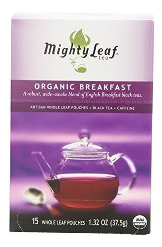 Té Negro Orgánico Mighty Leaf, 15 Bolsitas (pack De 3)