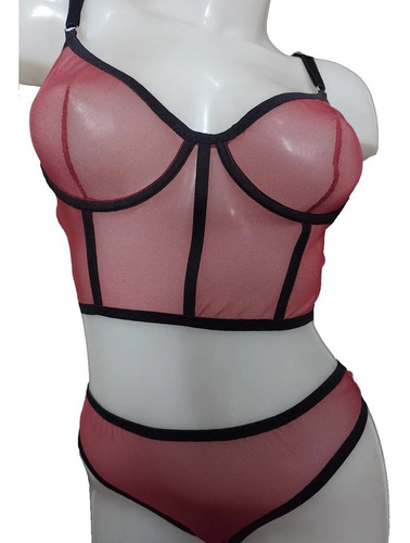 Corset Conjunto En Microtull - Ropa Interior Deluxe 