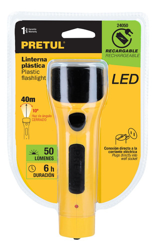 Linterna Recargable De Led, 50 Lúmenes, Pretul 24050