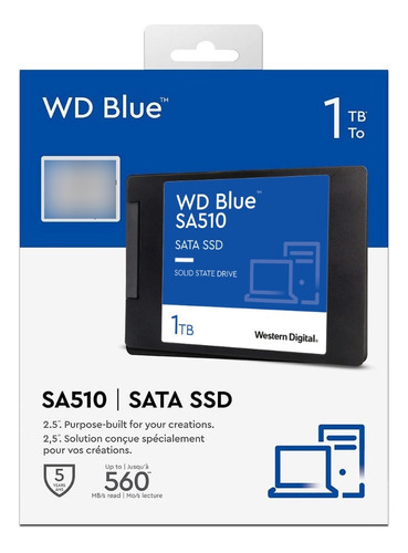 Disco Duro Ssd Wd 1tb Sa510 Sata 3 6gb/s 560mbps 2.5 Azul