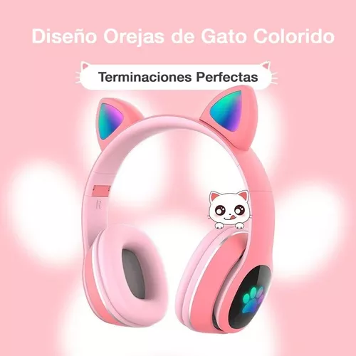 Auriculares Inalámbricos Bluetooth Orejas Gato Luz Nenes