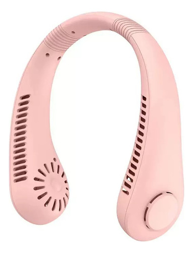 Ventilador De Cuello Portátil Recargable Con 3 Velocidades Rosa