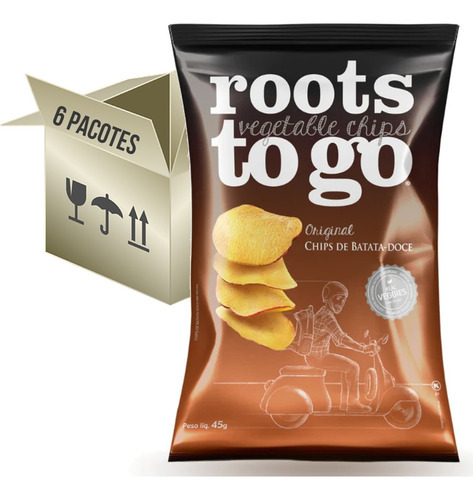 12x Chips De Batata-doce Roots To Go 45g