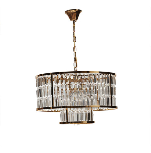 Candil Colgante de Cristal Cortado Gamalux Nova Collect Fresh de 6 Luces E14 Dorado