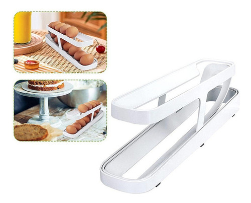 Soporte Para Huevos Para Refrigerador De 2 Niveles, Bandeja