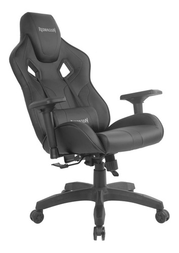 Silla de escritorio Redragon C502 Capricornus gamer ergonómica  negra con tapizado de cuero sintético