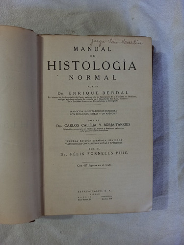 Manual De Histología Normal - Berdal - 1927
