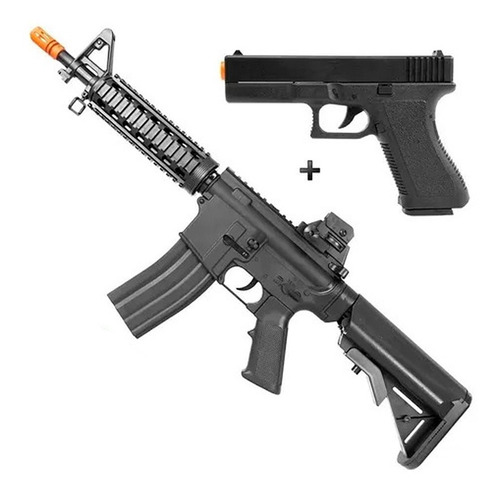 Rifle M4a1 + Pistola Airsoft Vigor V307 + Esferas 0,12g Loi