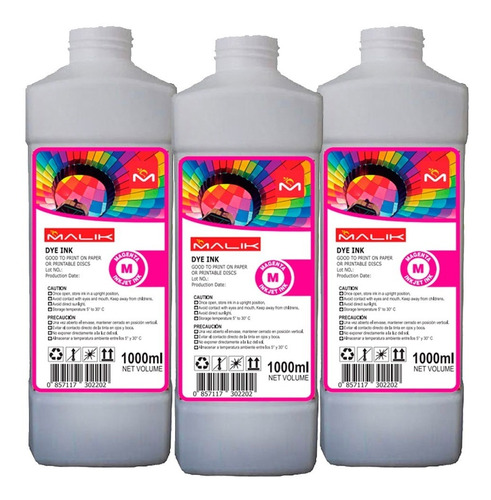 Pack 3 Litro De Tinta Magenta Para Impresora Epson® Ecotank