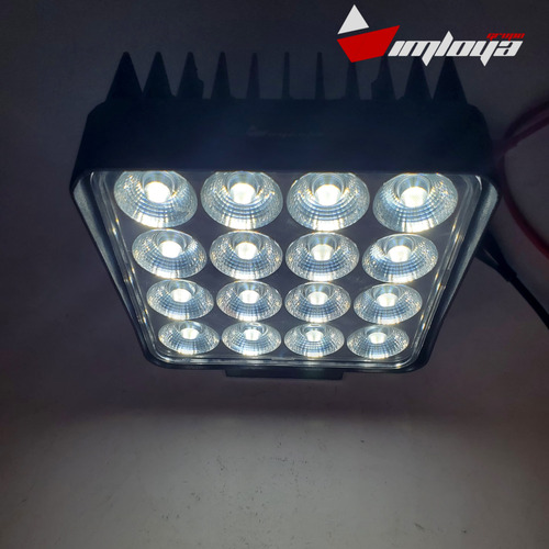 Faro 16 Led 4 Pulgadas Cuadrado Luz Blanca Fija/estrobo 4x4