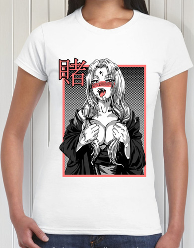 Playera Mujer Naruto Senju Tsunade Ecchi Hentai Gray #2386