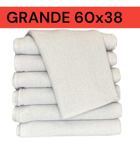 Kit 10 Pano De Chão Branco Grande Saco Duplo Algodão Atacado