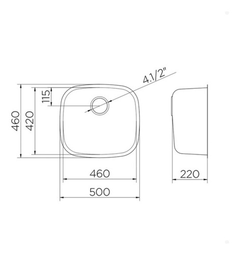 Cuba Docol Cozinha Inox Invicta 46x42x22 Fosca Com Sifão
