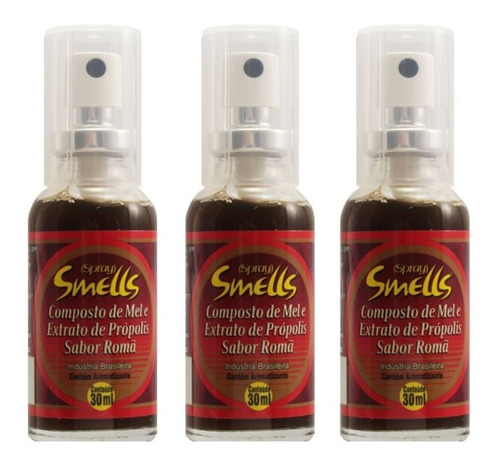 Imagem 1 de 1 de Smells Própolis Romã Spray 30ml (kit C/03)