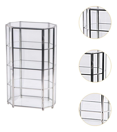 Vitrina De Joyería De Vidrio Transparente Con 4 Niveles,
