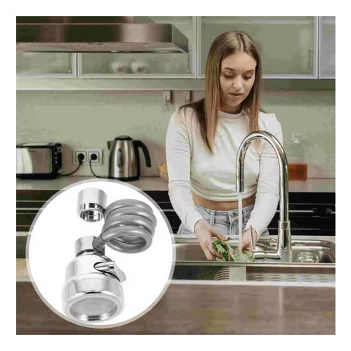 Adaptador Extensor Flexible De Canilla Cocina Color Plateado