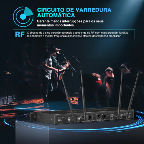 Conjunto De Microfone Sem Fio Phenyx Pro Ptu-7000