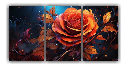 3 Telas En Bastidor Espectacular Flores Exposición 50x75cm