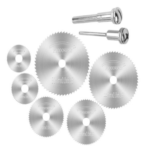 Set 6 En 1 Mandril Sierra Circular Hss Dremel 22-50mm