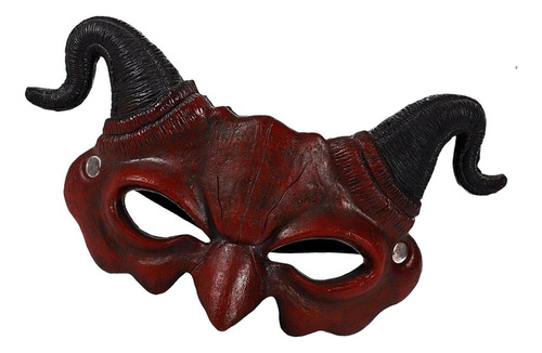 Disfraz De Máscara De Diablo De Cuerno Novedad Fiesta Rojo