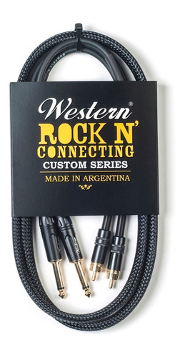 Cable De Audio Mallado Western - 2 Rca A 2 Plug 1/4 - 3mts