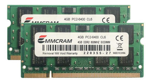 Memoria Ram 8gb 2x4gb Ddr2 800 Mhz Sodimm