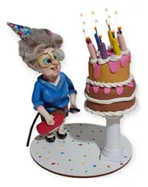 Comprar Adorno Para Torta Vela Abuela Azul Acero Abuela