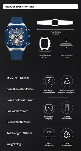 X Naviforce Relojes De Pulsera De Cuarzo For Hombre, Pulsera
