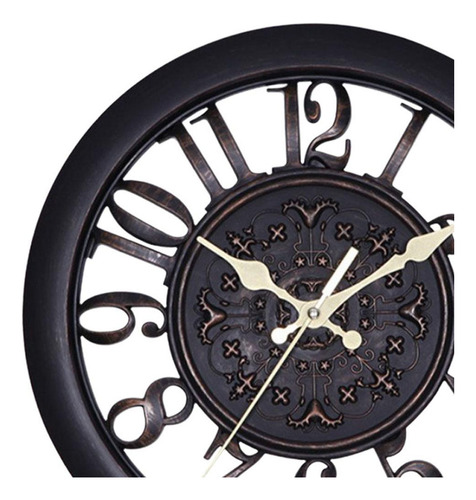Vintage Decorativo Con Pilas Del Reloj De Pared Retro Negro