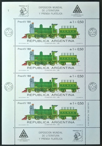 Argentina Trenes, Serie Bloques Gj Hb 63-66 1988 Mint L13351