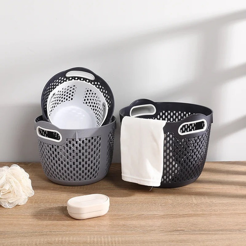 Canasto Cesto Con Asas Organizador De Baño Plastico 22 Cm