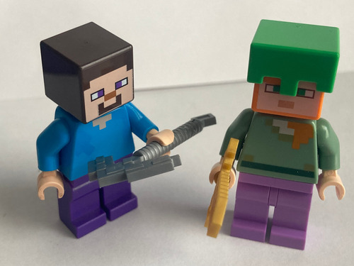 Lego Minecraft Steve Y Alex Lego Original 1 Steve Y Alex (Usado)