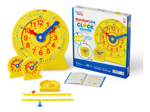 Hand2mind Reloj Numberline, Reloj De Enseñanza De La Hora,.