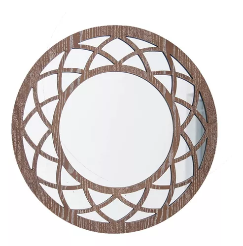 Espejo pared redondo marco bambú Ø 60 cm -Espejos