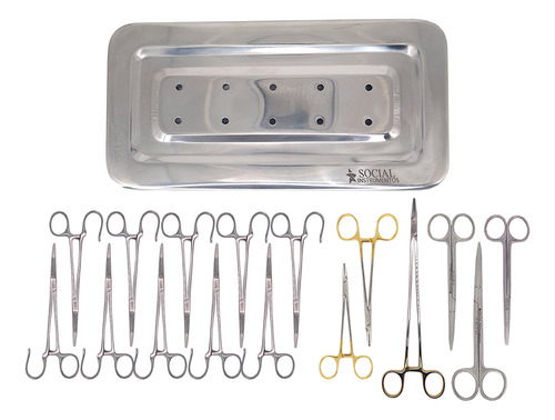 Kit Instrumental Básico Para Cirurgia Vascular 17 Itens