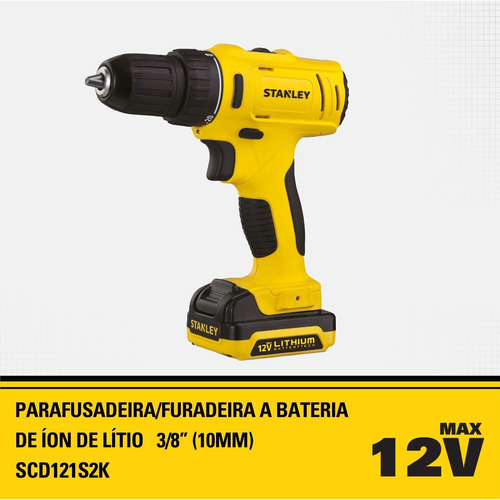 Taladro Atornillador Inalambrico De 3/8 . 12v Stanley Scd121