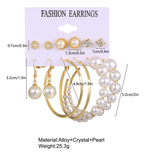Set De Aretes Con Borlas De Perlas Acrílicas Personality Geo