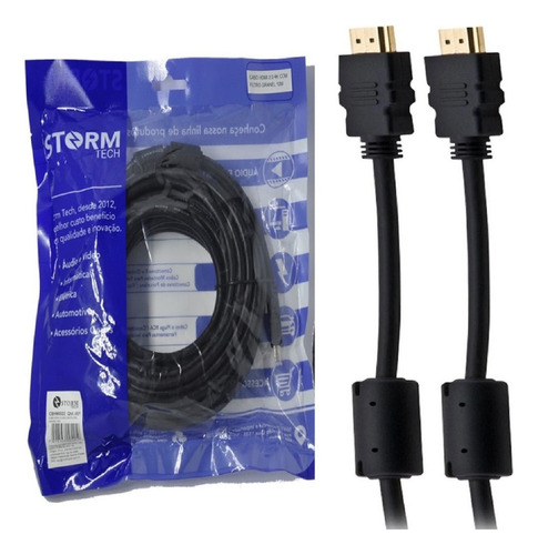 Cabo Hdmi 1.8 Metros Com Filtro Banhado Ouro 24k 3d Hd Storm