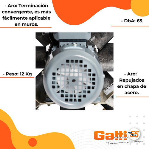 Imagen 5 de 10 de Extractor De Aire Axial Industrial 35 Cm Para Pared Gatti Ventilación