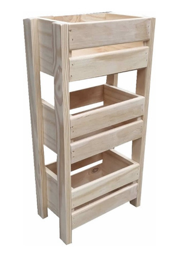 Verdulero Organizador De Madera 3 Cajones Mundopino 