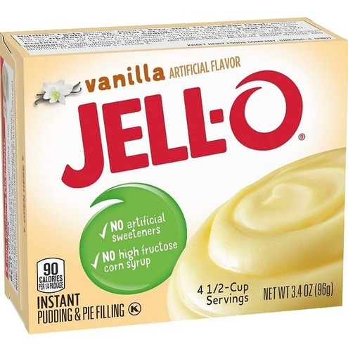 Jello Pudding Polvo Mix Sabor Vainilla 96g 2 Pack
