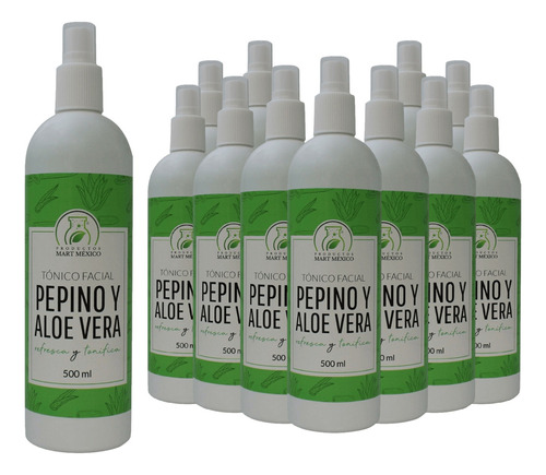 Tónico Facial De Pepino Con Aloe Vera (500ml) 12 Pack Momento De Aplicación Día/noche Tipo De Piel Todo Tipo De Piel