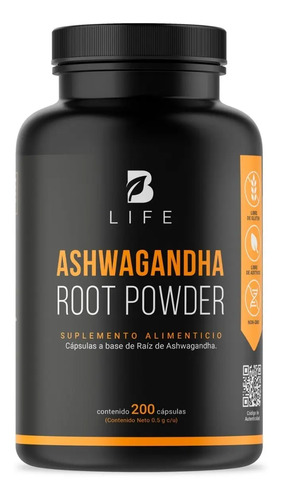 Ashwaganda B Life 200 caps · 200 capsulas