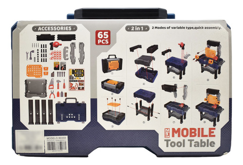 Mesa De Herramientas 2 En 1 Mobile Tool Table 65pz 8035b