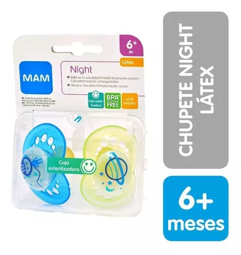 Mam Chupete Latex Natural 6m+2 Brilla Oscuridad-ortodontico Período de edad  6