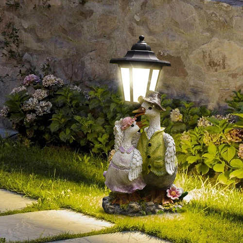Estatua De Jardín Con Luz Solar Para Decoración Exterior
